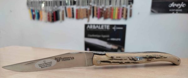 Laguiole en Aubrac 12cm Croûte d'Ivoire Mammouth Feuille