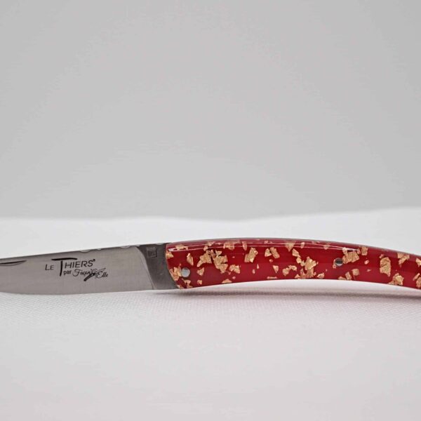 Thiers 10cm Feuille d'Or fond Rouge