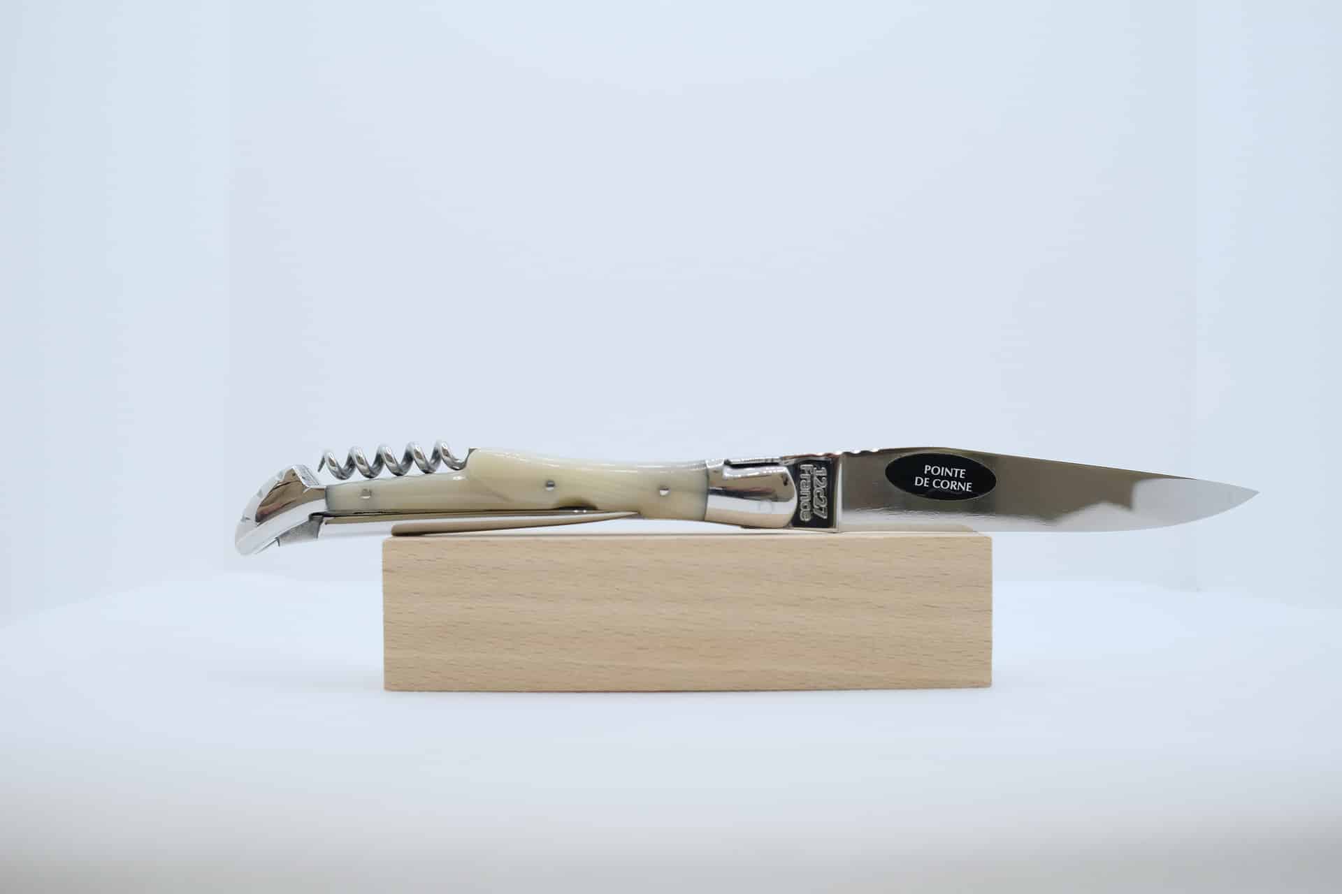 Laguiole 12cm 3 pièces Pointe de Corne Blonde – Image 3