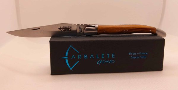 Laguiole Olivier 12cm avec 2 mitres inox brossé
