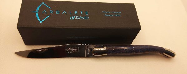 Laguiole 12cm Hêtre teinte bleu