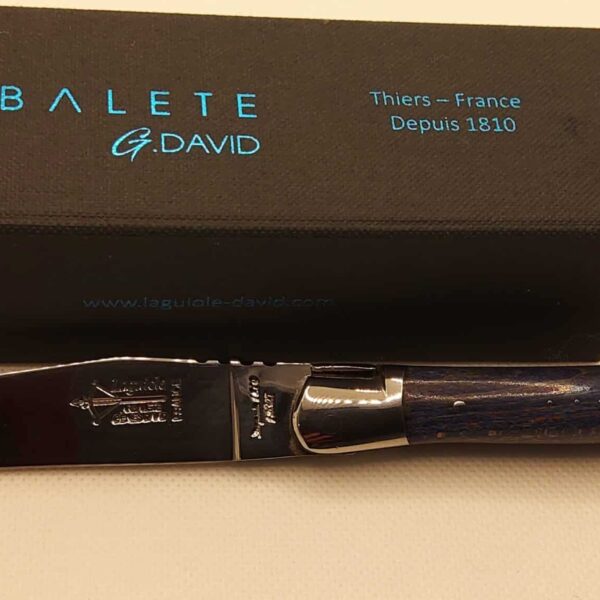 Laguiole 12cm Hêtre teinte bleu